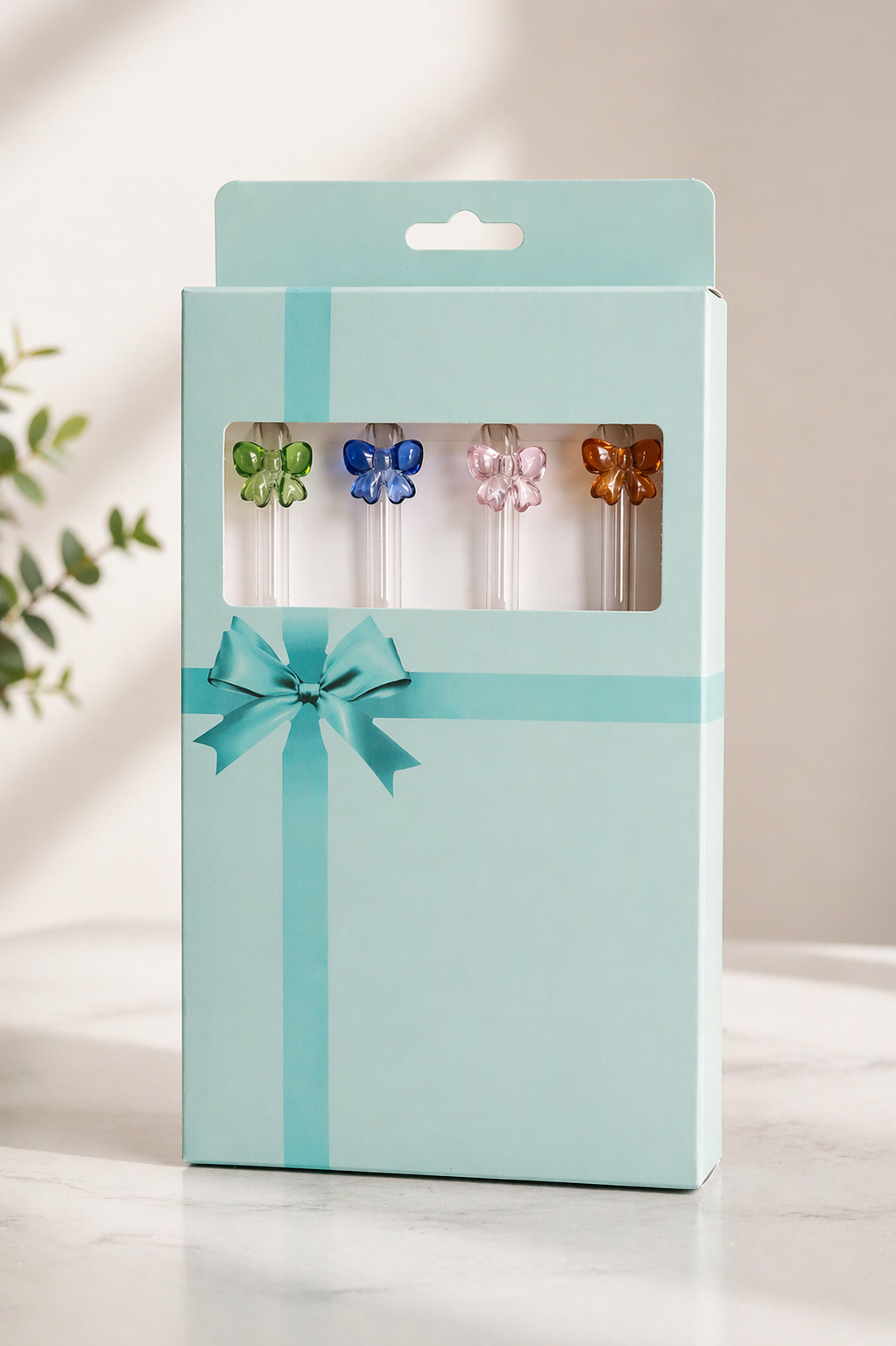 Glass Ribbon Straws Set