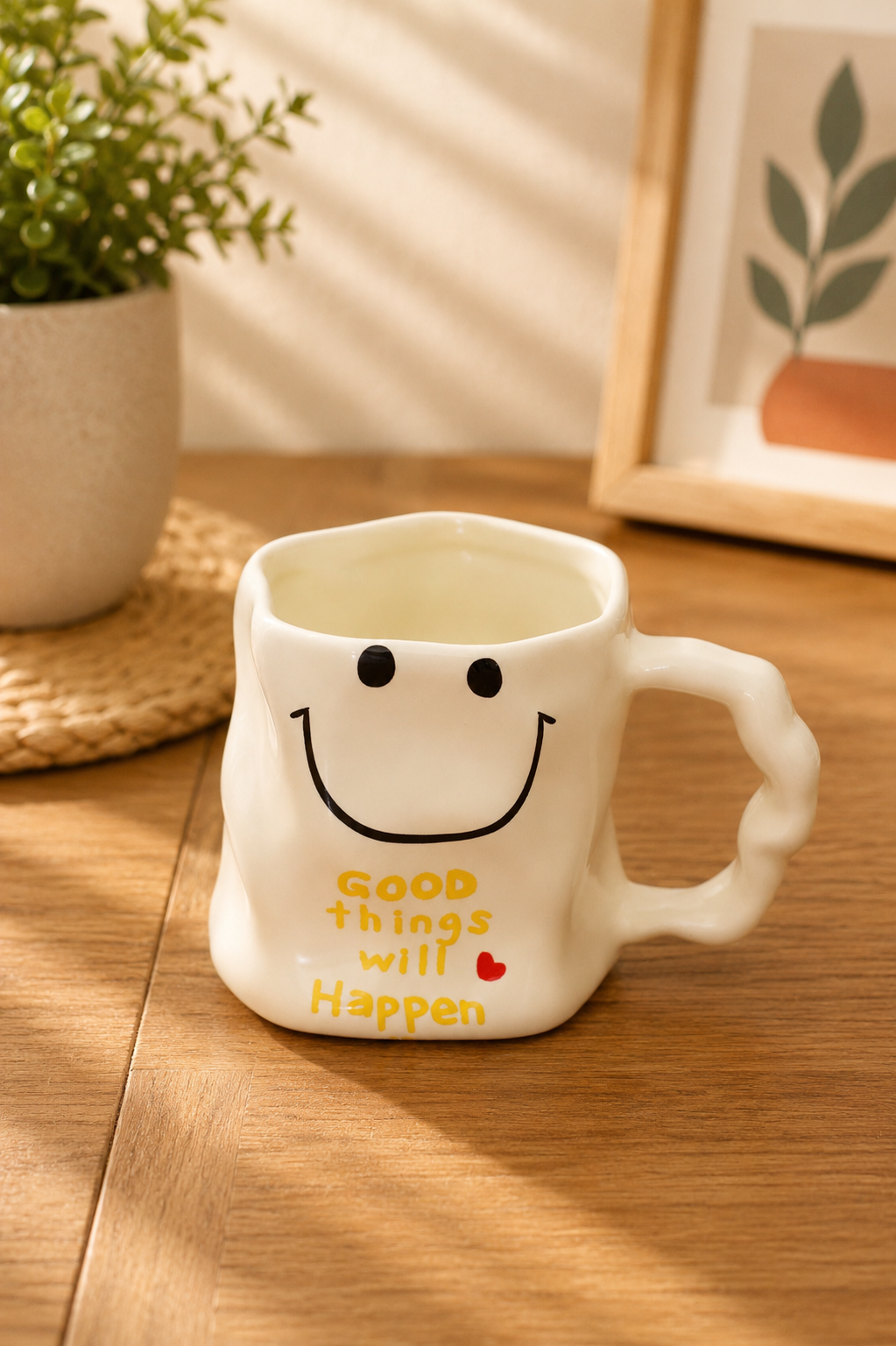 Smiley Mug – “Good Things Will Happen”