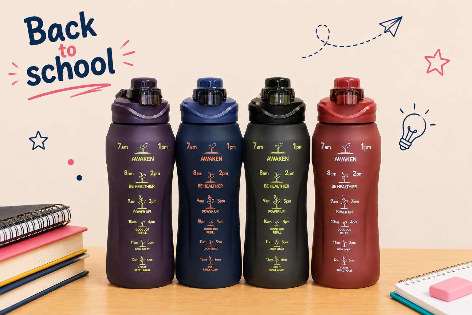 Awaken Motivational Water Bottle