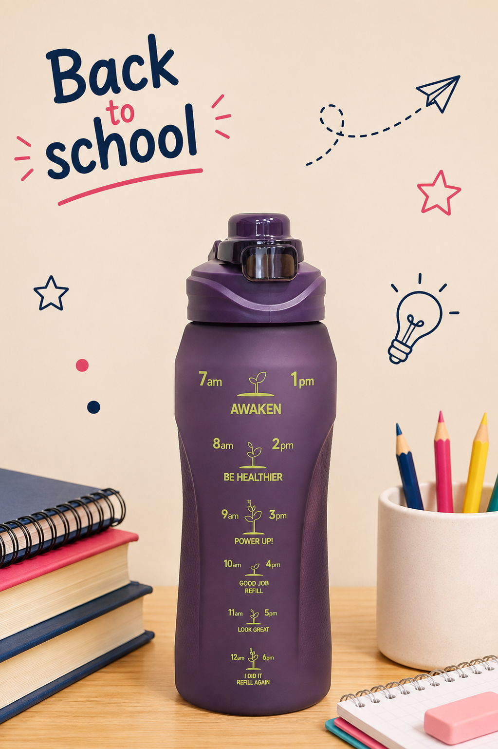 Awaken Motivational Water Bottle