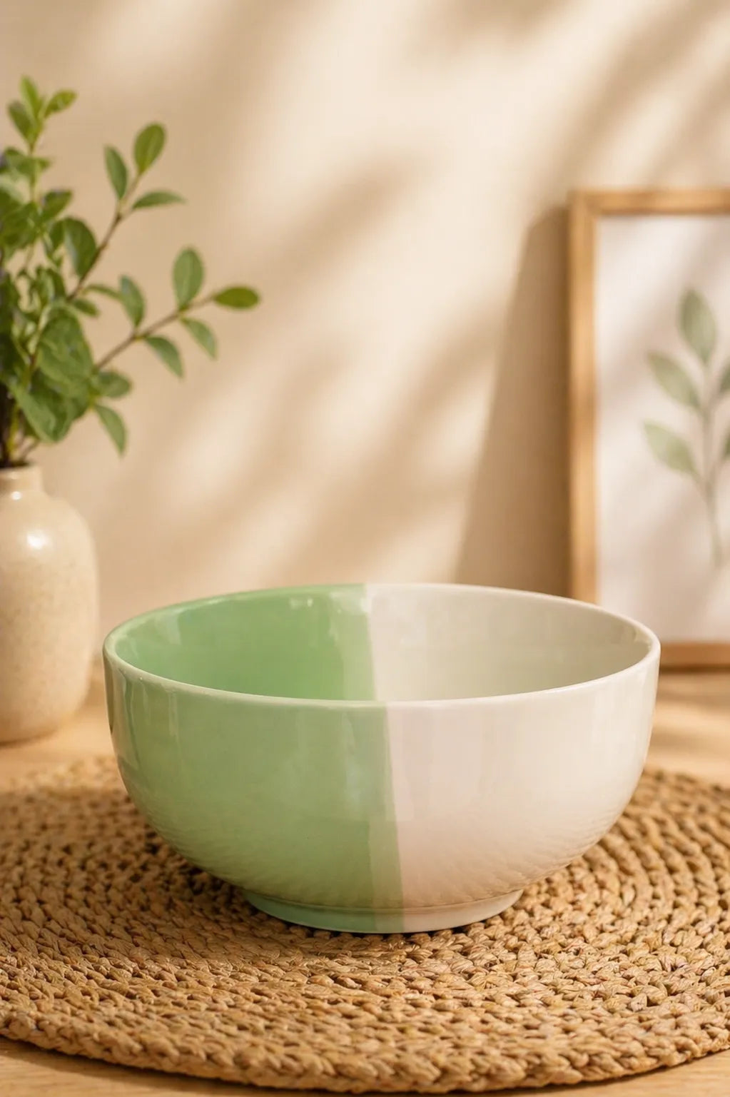 Green & White Bowl