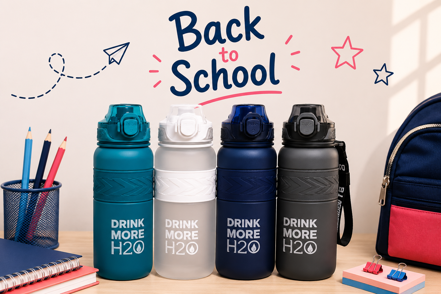Drink More H2O Water Bottle