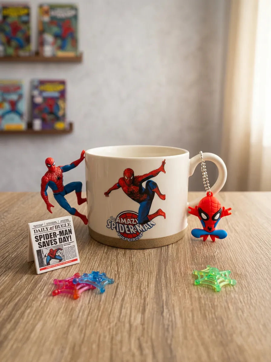 Spiderman Mug with Chain Figurine