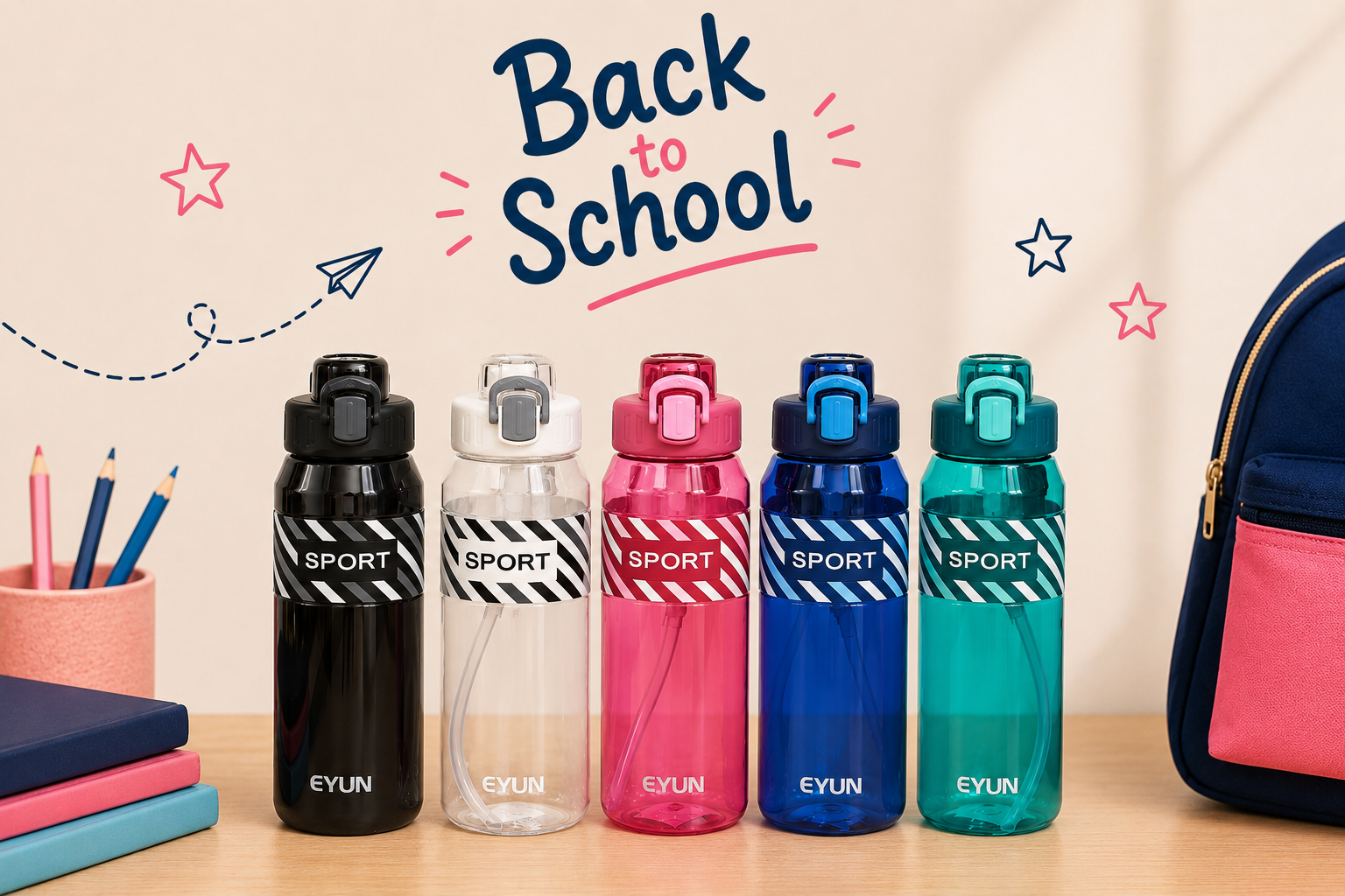 EYUN Sport Kids Water Bottle – Assorted Colors